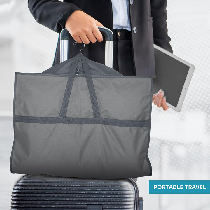 Heavy-Duty Travel Garment Bag with Clear Window & Accessory Pockets