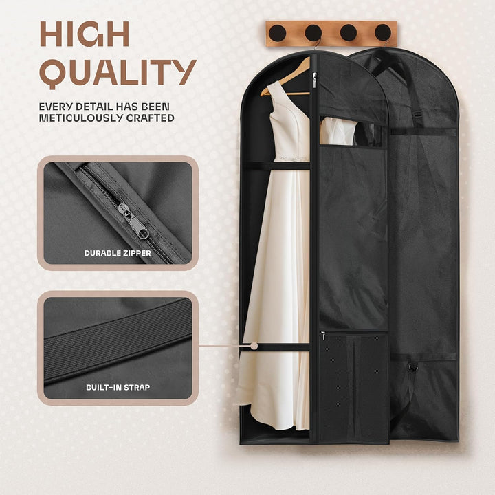 Heavy-Duty Travel Garment Bag with Clear Window & Accessory Pockets