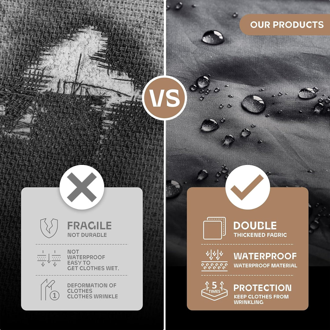 Heavy-Duty Travel Garment Bag with Clear Window & Accessory Pockets