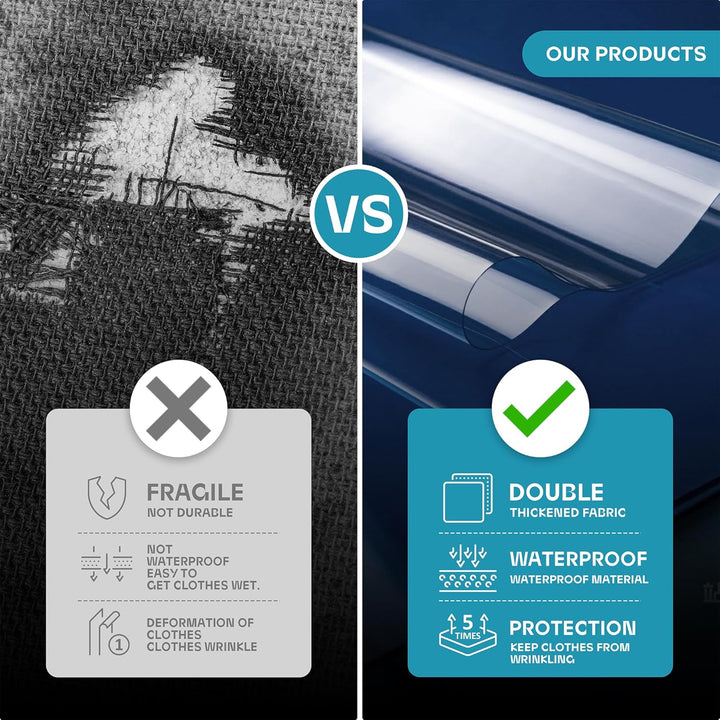 Heavy-Duty Travel Garment Bag with Clear Window & Accessory Pockets