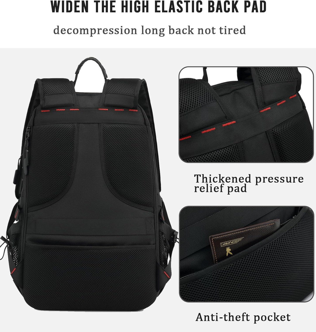 60L Waterproof Travel Laptop Backpack with USB Port & Shoe Compartment