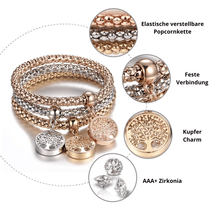 Tree of Life Bracelet Set (3-piece) - Liora-Round-Nora Luxe