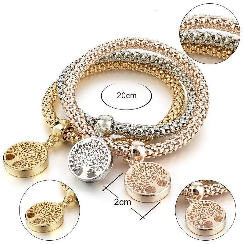 Tree of Life Bracelet Set (3-piece) - Liora-Round-Nora Luxe