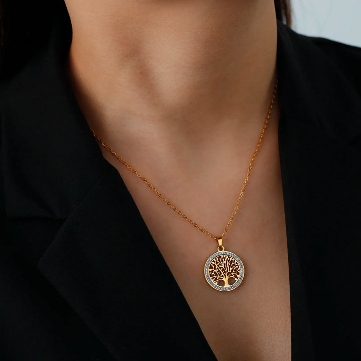 Tree of Life Pendant Necklace | Symbolic Jewellery for Women-Gold-Nora Luxe