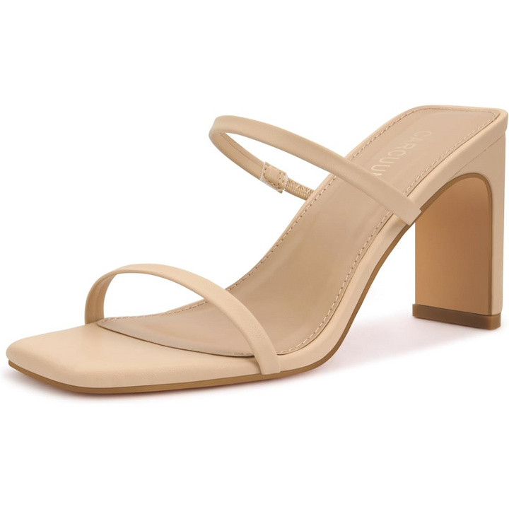 Trendy Block Heels with Square Toe – Eline-Skin Color-2.5-Nora Luxe