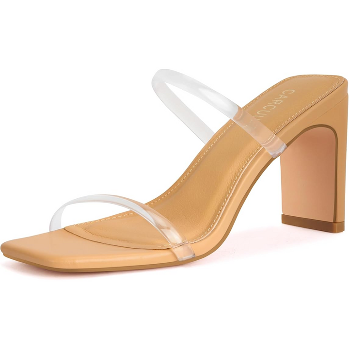 Trendy Block Heels with Square Toe – Eline-Transparent-2.5-Nora Luxe