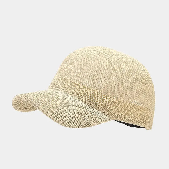 Trendy braided sun hat with wide brim - SunWeave Style-Beige-The Livary