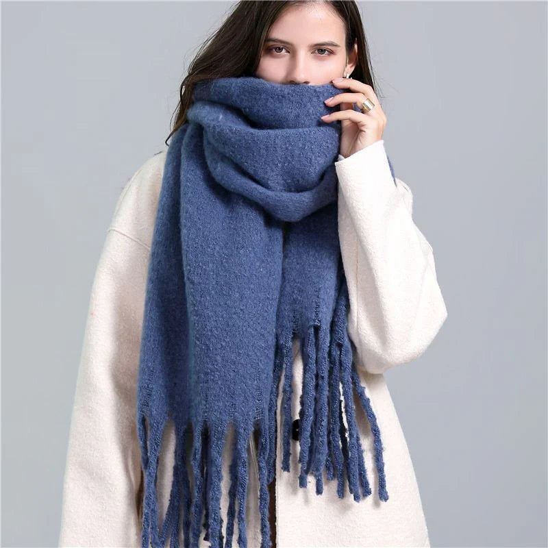 Trendy Checked Women's Scarf - Elira-Light Blue-Nora Luxe
