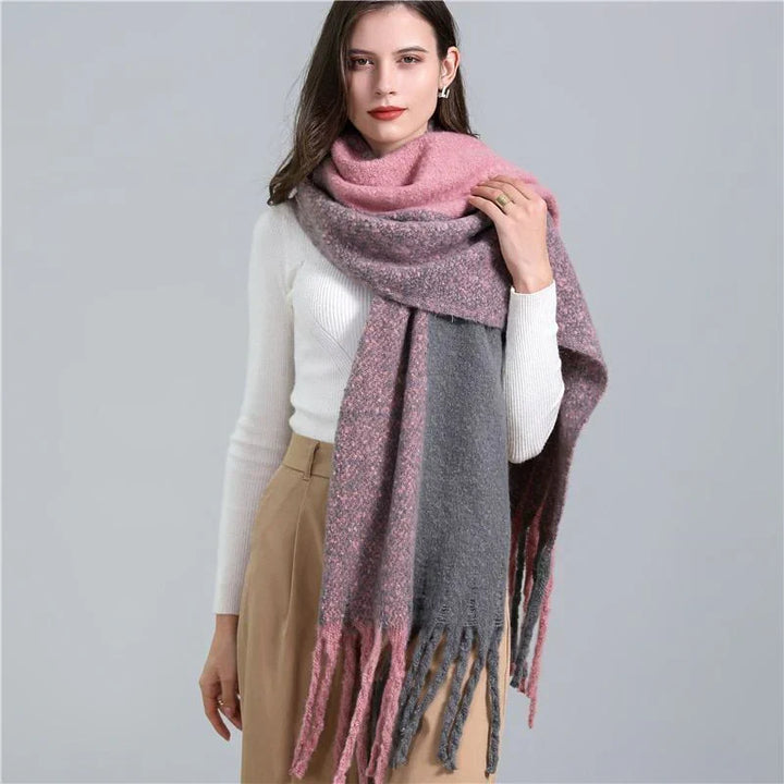Trendy Checked Women's Scarf - Elira-Light Blue-Nora Luxe