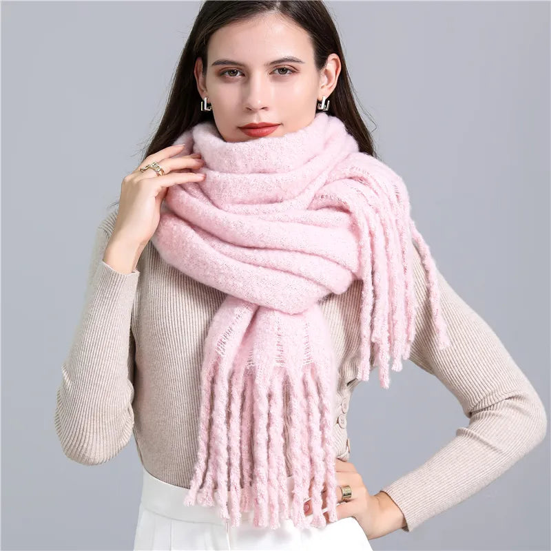 Trendy Checked Women's Scarf - Elira-Light Blue-Nora Luxe