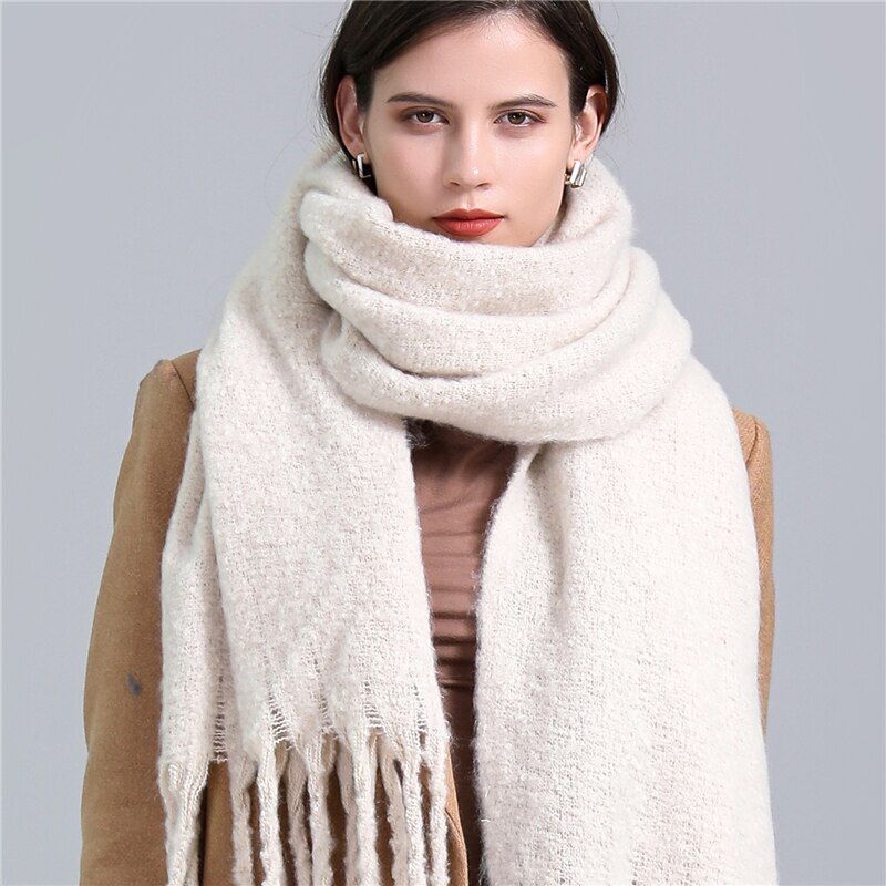 Trendy Checked Women's Scarf - Elira-White-Nora Luxe