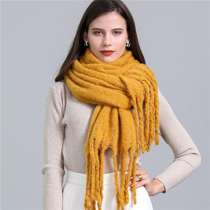 Trendy Checked Women's Scarf - Elira-Yellow-Nora Luxe