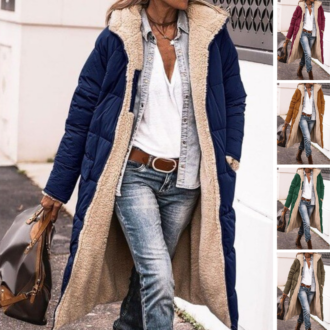 Trendy Double-Sided Ladies Winter Coat - Sofia-Brown-S-Nora Luxe