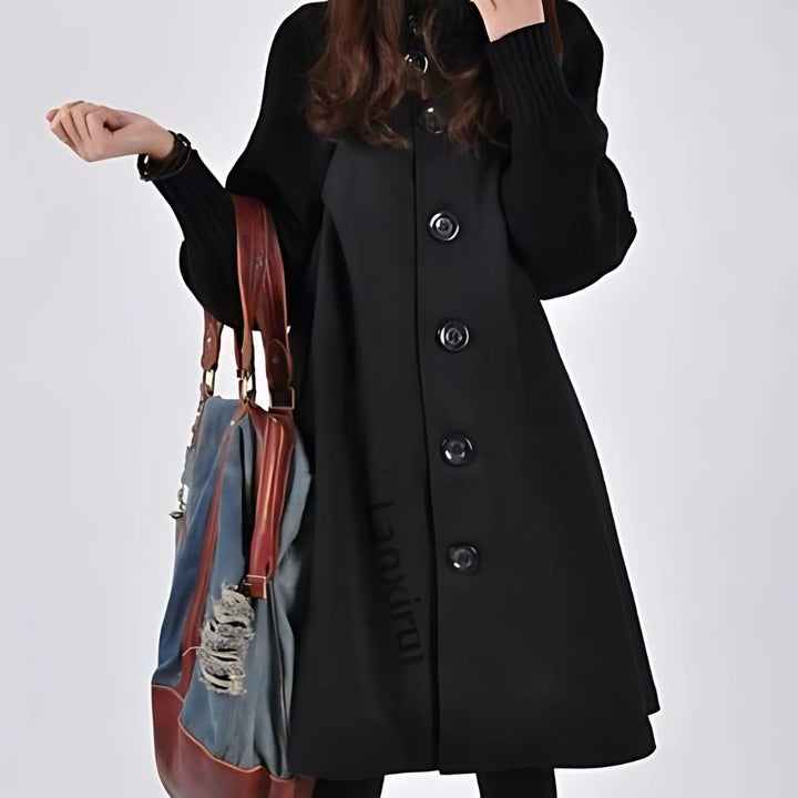 Long Women's Coat with Buttons – Mirella