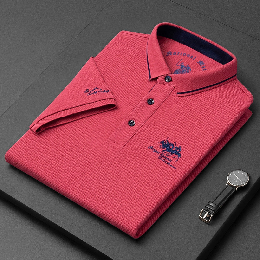 Trendy Embroidered Polo - Henry-Red-M-Nora Luxe