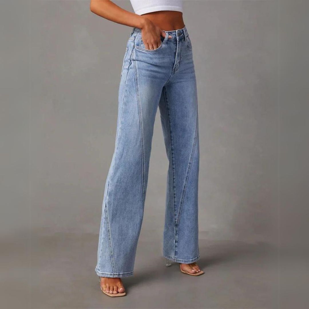 Trendy Flared Denim Jeans - Amarine-S-Nora Luxe