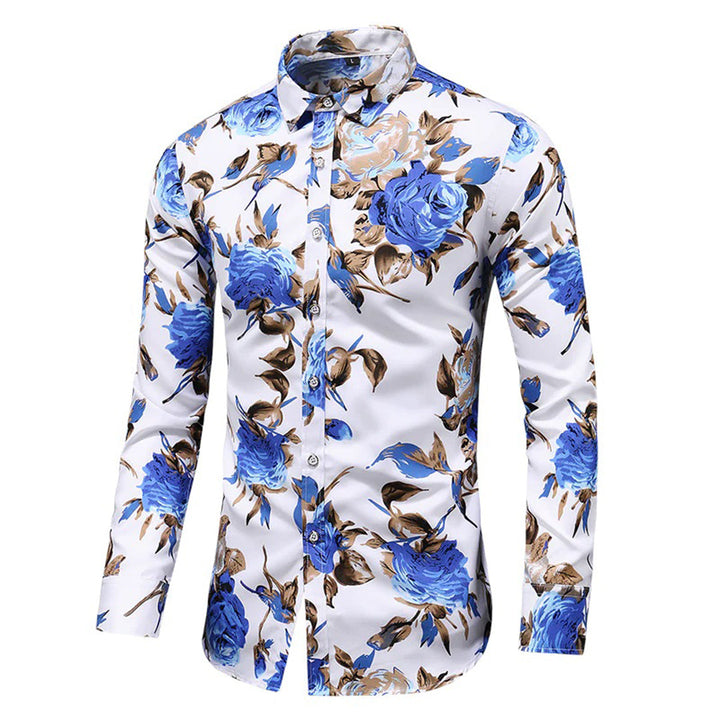 Trendy Floral Print Shirt - Finn-Blue-XS-Nora Luxe