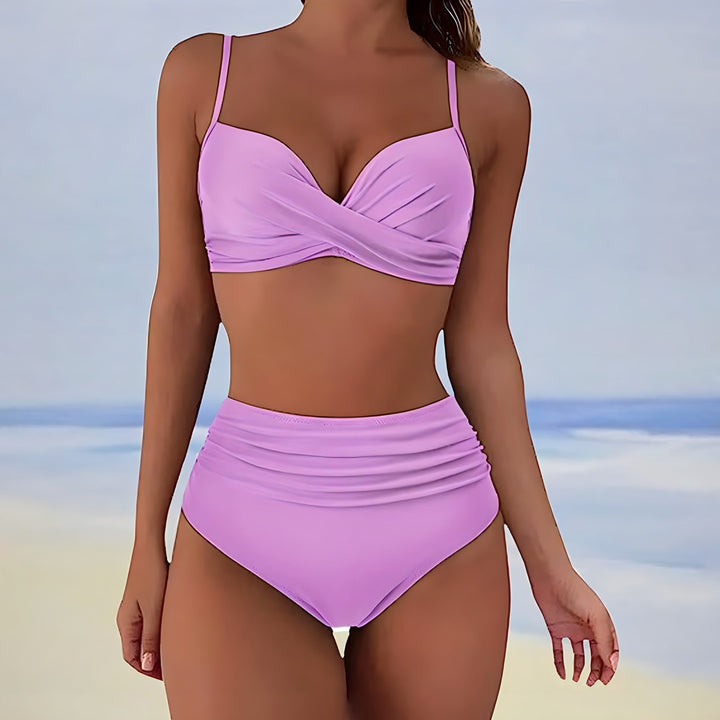 Trendy high-waist bikini with a comfortable fit – Eula-Green-S-The Livary