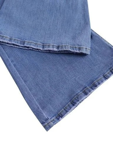 Trendy High-Waisted Denim Trousers - Mila-Blue-S-Nora Luxe
