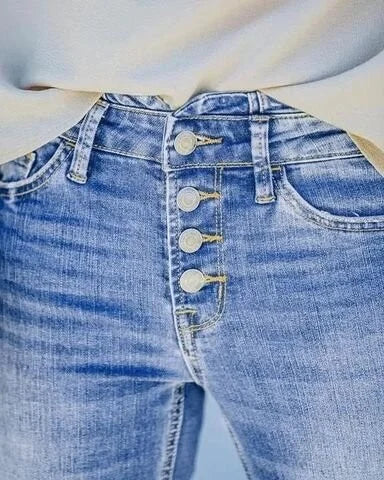 Trendy High-Waisted Denim Trousers - Mila-Blue-S-Nora Luxe