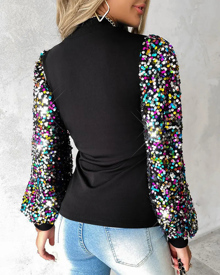 Trendy Ladies' Blouse with Colorful Balloon Sleeves - Lorena-S-Nora Luxe