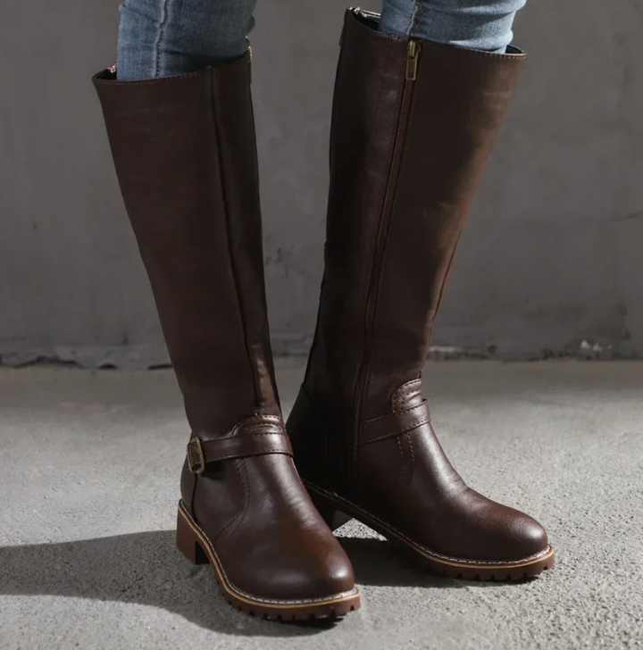 Trendy Ladies Boots - Emma-Dark Brown-4.0-Nora Luxe