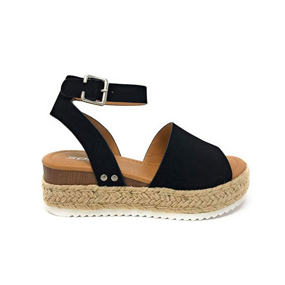 Trendy Ladies Espadrille Summer Sandals - Liv-Black-35-The Livary