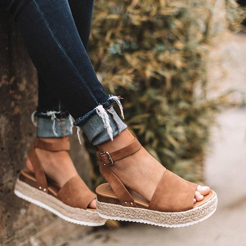Trendy Ladies Espadrille Summer Sandals - Liv-Brown-35-The Livary