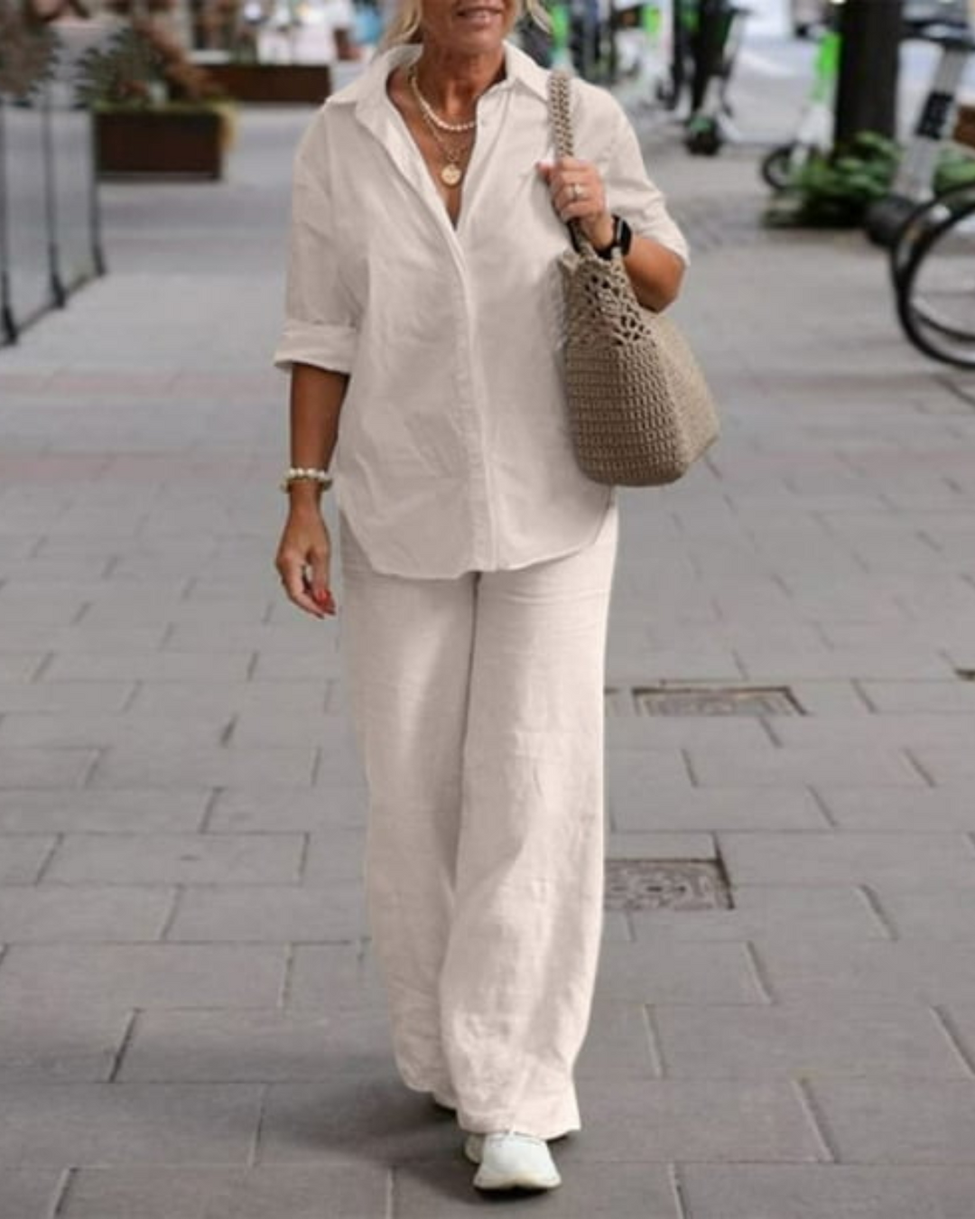 Trendy Ladies Summer Trousers - Noa-Beige-S-The Livary