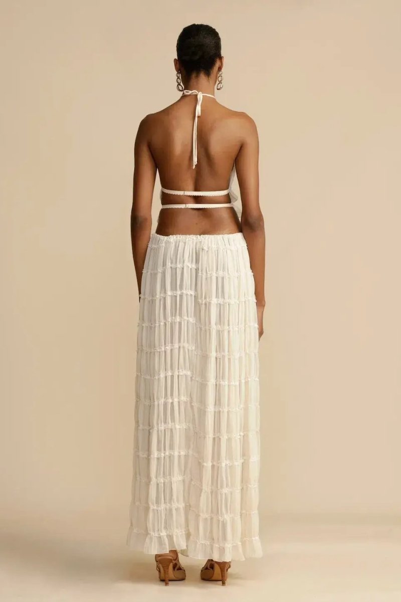 Trendy ladies' summer two-piece with halter top & maxi skirt – Lorena-S-Nora Luxe