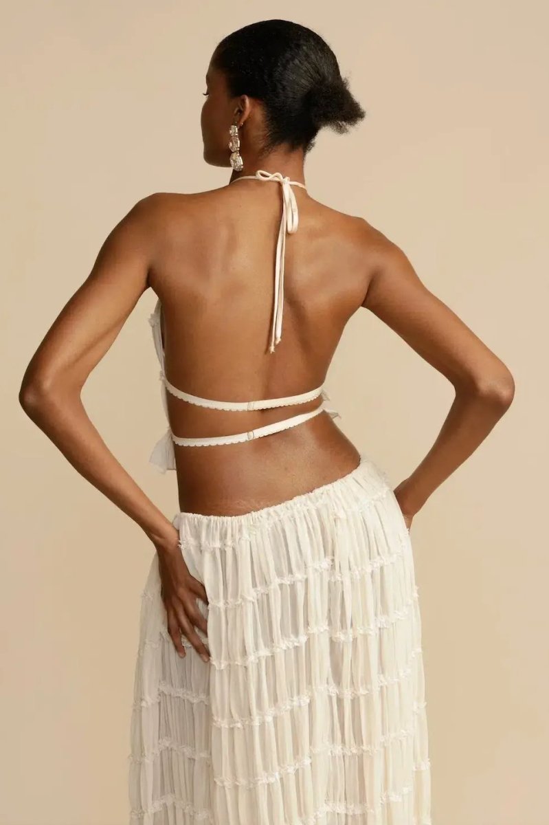 Trendy ladies' summer two-piece with halter top & maxi skirt – Lorena-S-Nora Luxe