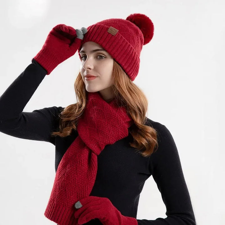 Trendy Ladies Winter Beanie Set - Lara-Blue-Nora Luxe