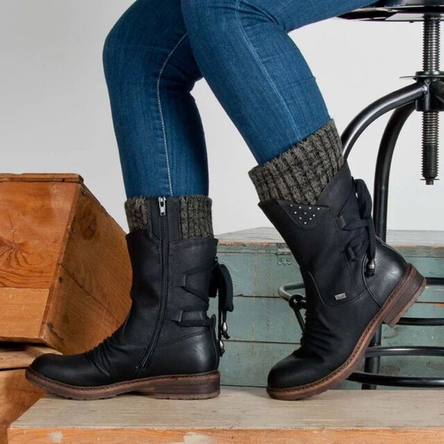 Trendy Ladies Winter Boots - Sienna-Black-4.0-Nora Luxe