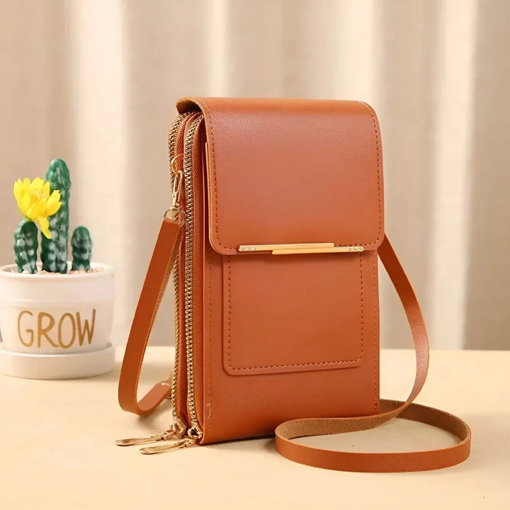 Trendy Leather Anti-Theft Women's Shoulder Bag - SecureStyle-Brown-Nora Luxe