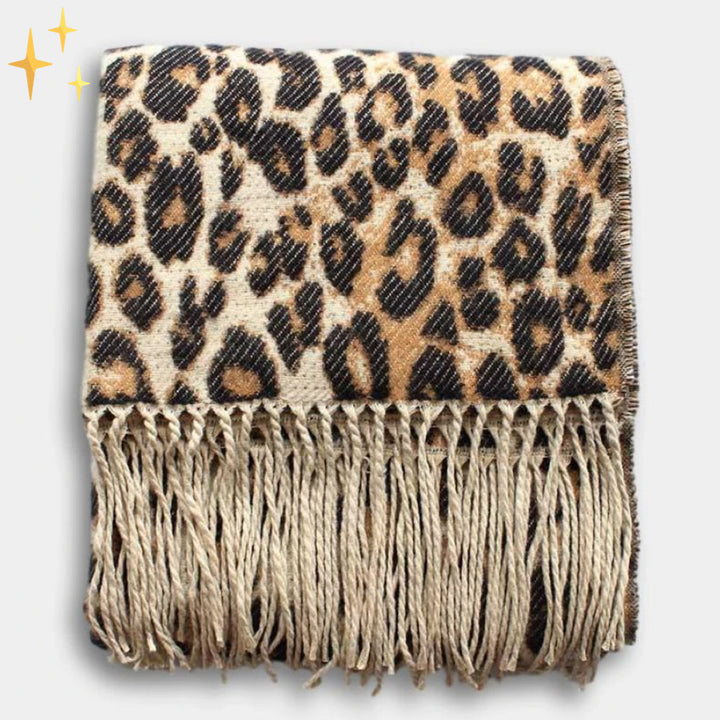 Trendy Leopard Print XL Wool Scarf - Sophia-Nora Luxe