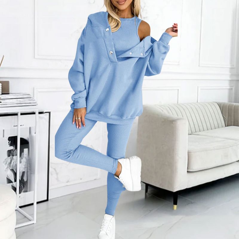 Trendy Lounge Set of 3 - Elena-Baby Blue-S-Nora Luxe