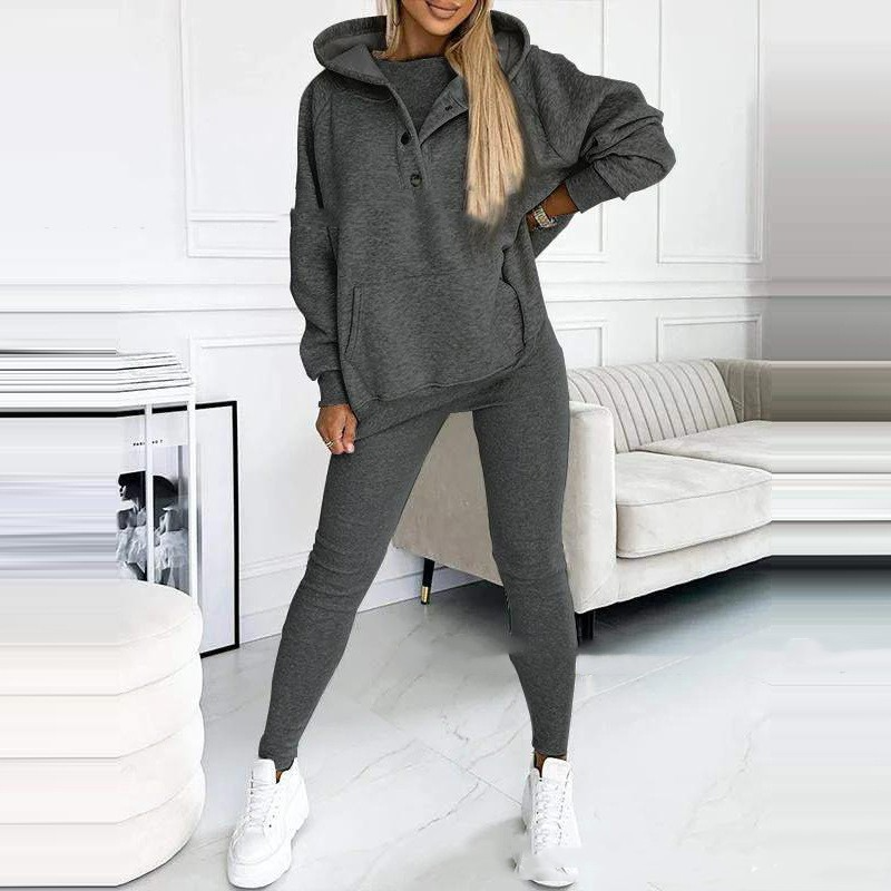 Trendy Lounge Set of 3 - Elena-Dark Gray-S-Nora Luxe