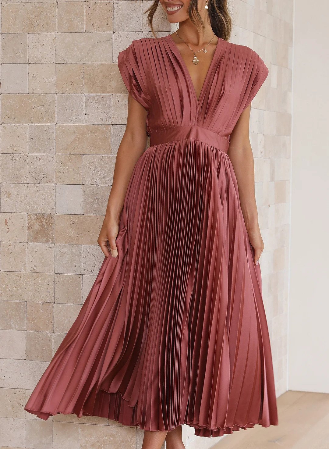 Trendy Maxi Dress - Elara-Chocolate-XS-Nora Luxe