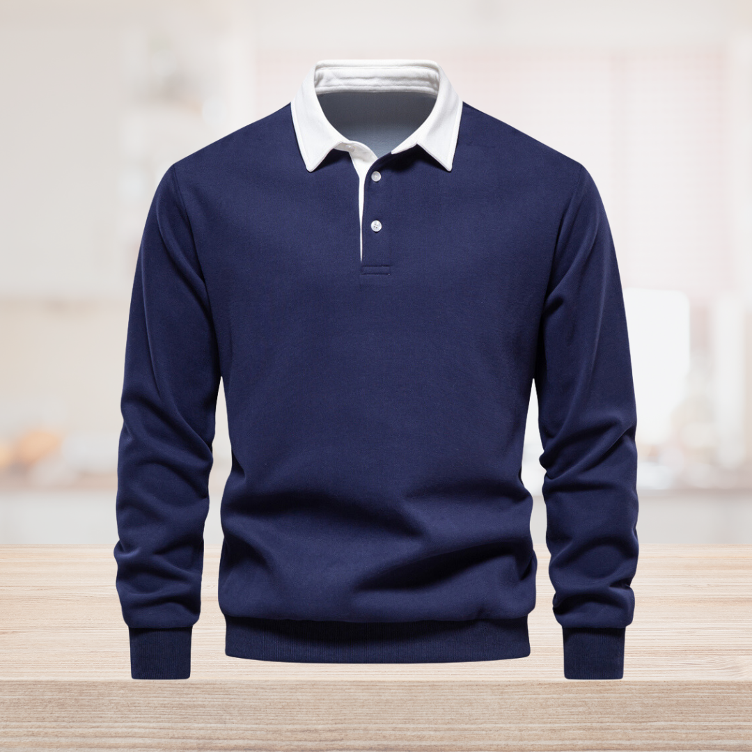 Trendy Men's Polo Pullover - James-Blue-S-Nora Luxe