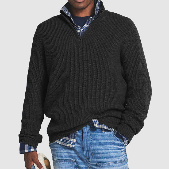 Trendy Men's Sweater - Carson-Black-M-Nora Luxe