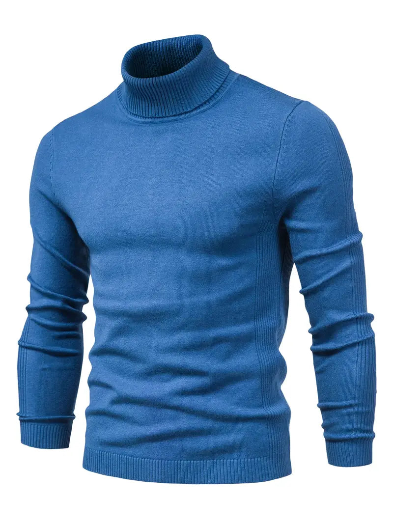 Trendy Men's Turtleneck - Lars-Blue-S-Nora Luxe