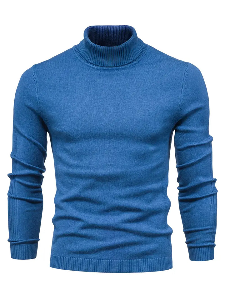 Trendy Men's Turtleneck - Lars-Blue-S-Nora Luxe