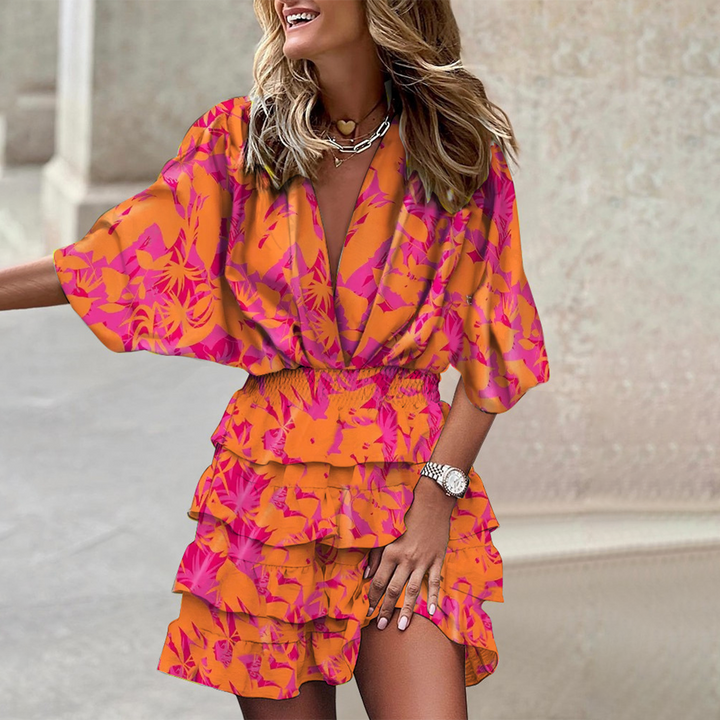 Trendy Mini Dress - Nova-Orange-S-Nora Luxe