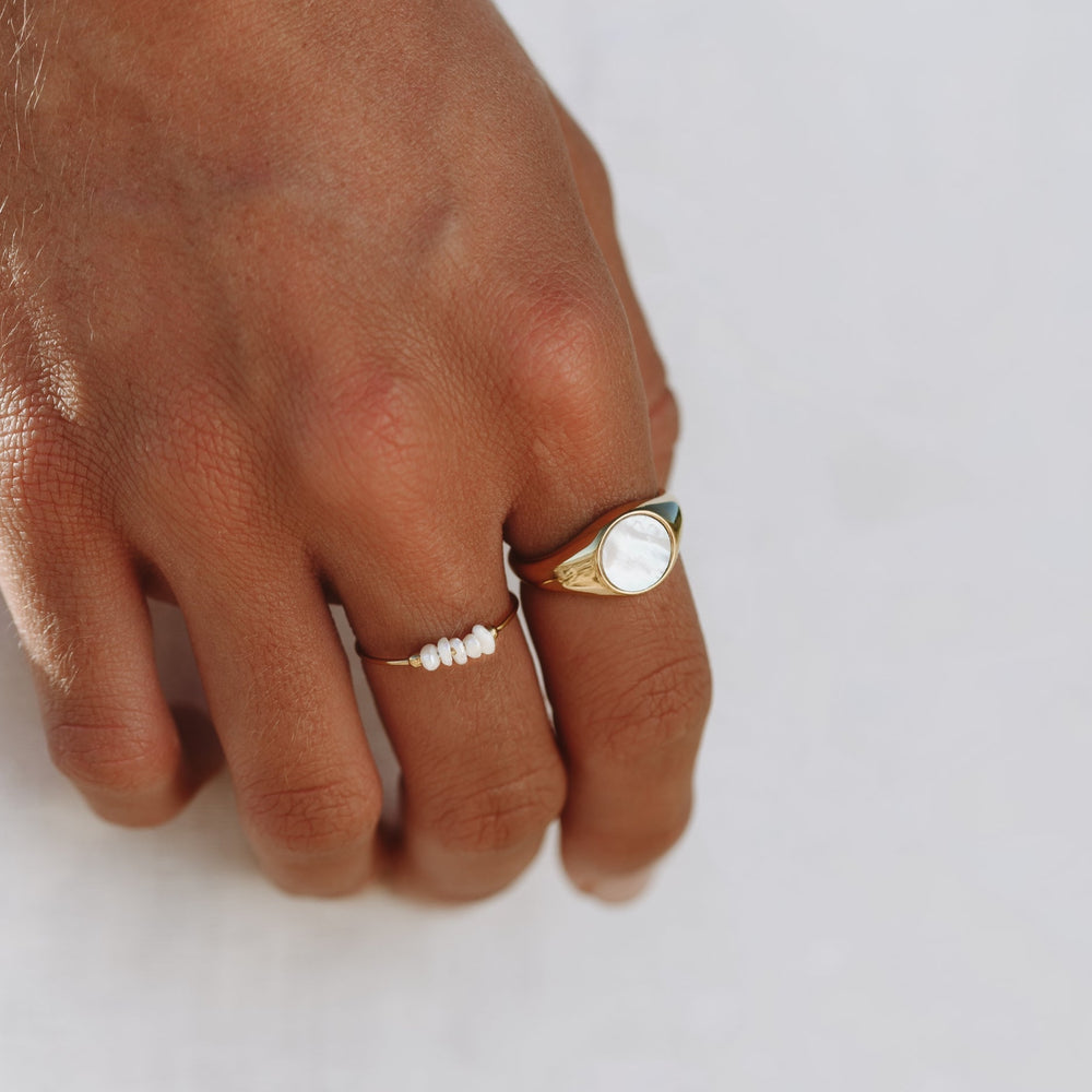 Trendy Mini Pearl Ring - Isolde-5-Gold-Nora Luxe