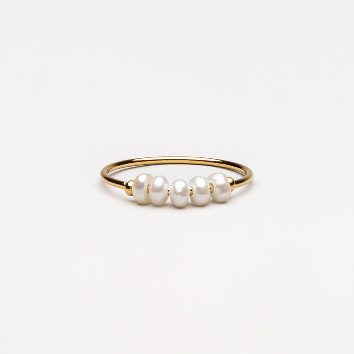 Trendy Mini Pearl Ring - Isolde-5-Gold-Nora Luxe