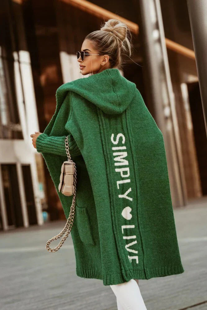 Trendy Oversized Women's Cardigan - Amelie-Green-S-Nora Luxe