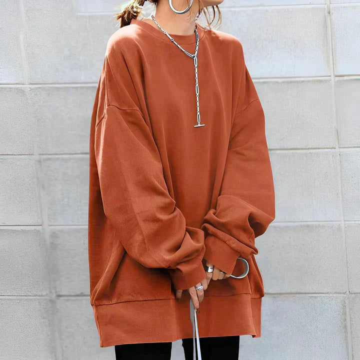 Trendy Oversized Women's Sweater - Alina-Orange-S-Nora Luxe
