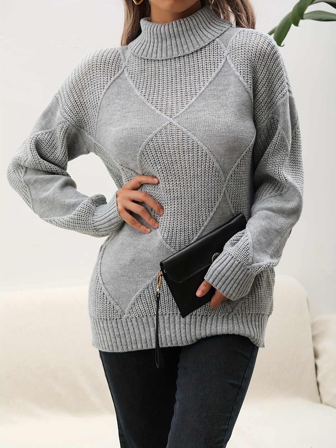 Trendy Plain Turtleneck - Selena-Yellow-S-Nora Luxe
