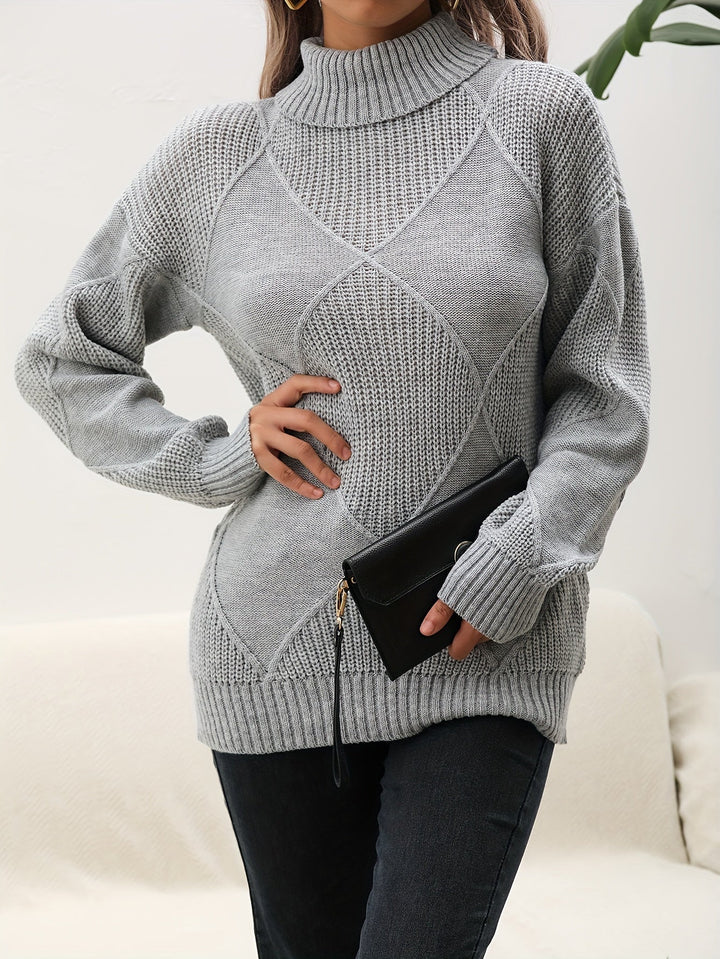 Trendy Plain Turtleneck - Selena-Yellow-S-Nora Luxe