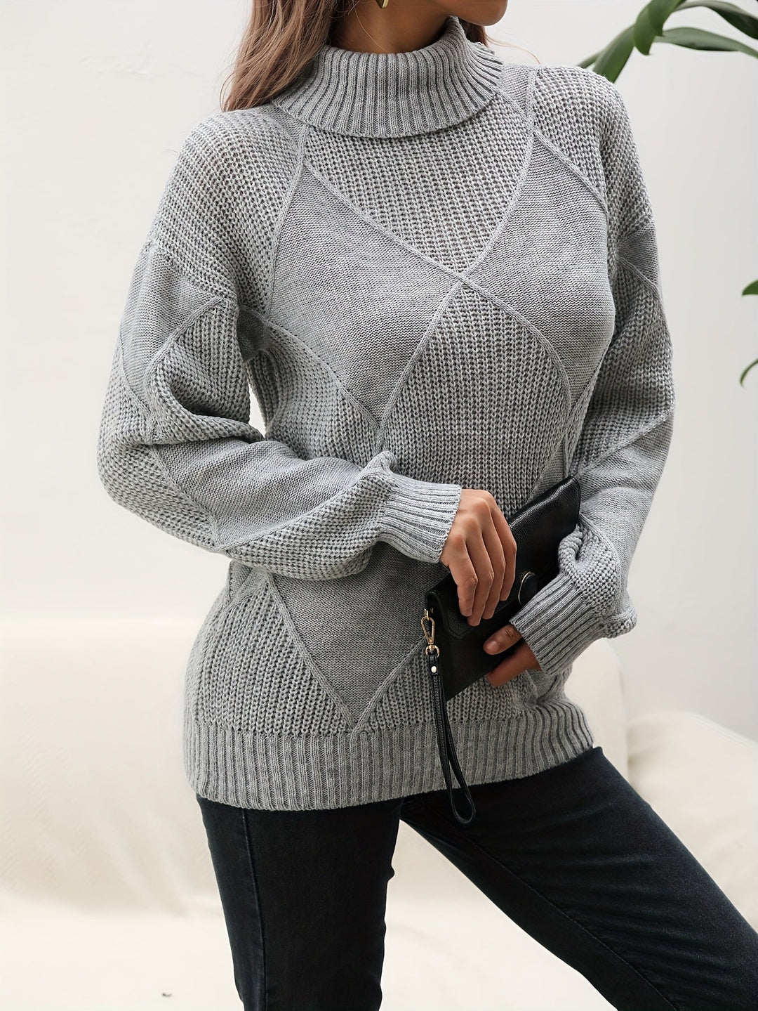 Trendy Plain Turtleneck - Selena-Yellow-S-Nora Luxe